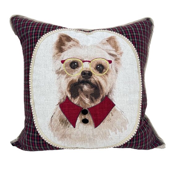 Loving Kindness Westie Winter Holiday Cover & Feather Pillow 19.5" Square - Picture 2 of 11